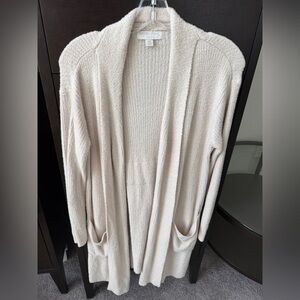 Barefoot Dreams S\M long cream cardigan without belt